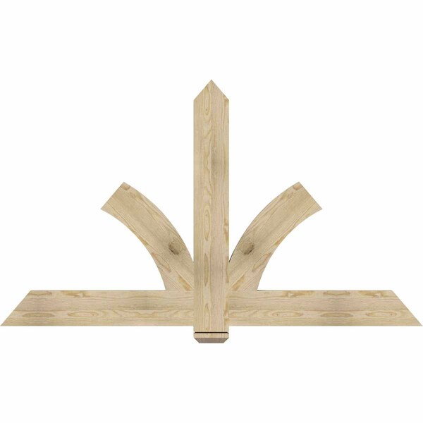 Ekena Millwork Redmond Rough Sawn Timber Gable Bracket, Douglas Fir, 72"W x 42"H x 2"D x 6"F, 14/12 Pitch GBW072X42X0206RED00RDF - main